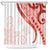 Coral Red Polynesian Tribal Turtle Floral Pattern Shower Curtain