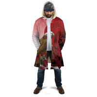 New Zealand Parrot Kaka Cloak Maori Koru With Pohutukawa Flowers - Polynesian Pride