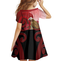 New Zealand Parrot Kaka Family Matching Off The Shoulder Long Sleeve Dress and Hawaiian Shirt Maori Koru With Pohutukawa Flowers LT05 - Polynesian Pride