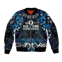 Micronesia FSM 691 Bomber Jacket Respect Culture LT05 Unisex Blue - Polynesian Pride
