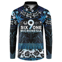 Micronesia FSM 691 Button Sweatshirt Respect Culture LT05 Blue - Polynesian Pride