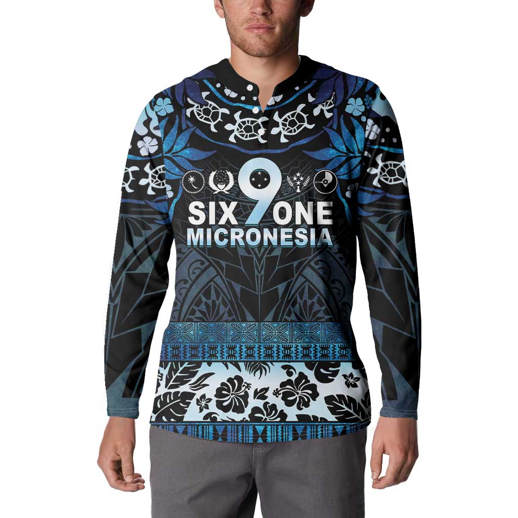 Micronesia FSM 691 Button Sweatshirt Respect Culture LT05 - Polynesian Pride