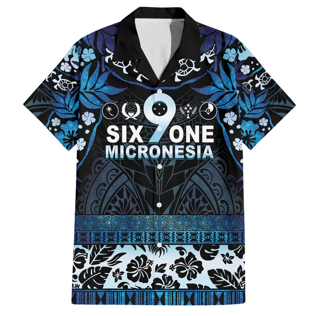 Micronesia FSM 691 Family Matching Long Sleeve Bodycon Dress and Hawaiian Shirt Respect Culture LT05 Dad's Shirt - Short Sleeve Blue - Polynesian Pride