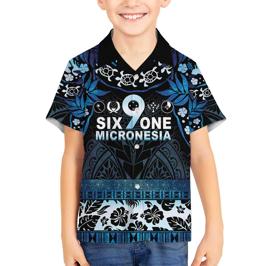 Micronesia FSM 691 Family Matching Long Sleeve Bodycon Dress and Hawaiian Shirt Respect Culture LT05 Son's Shirt Blue - Polynesian Pride