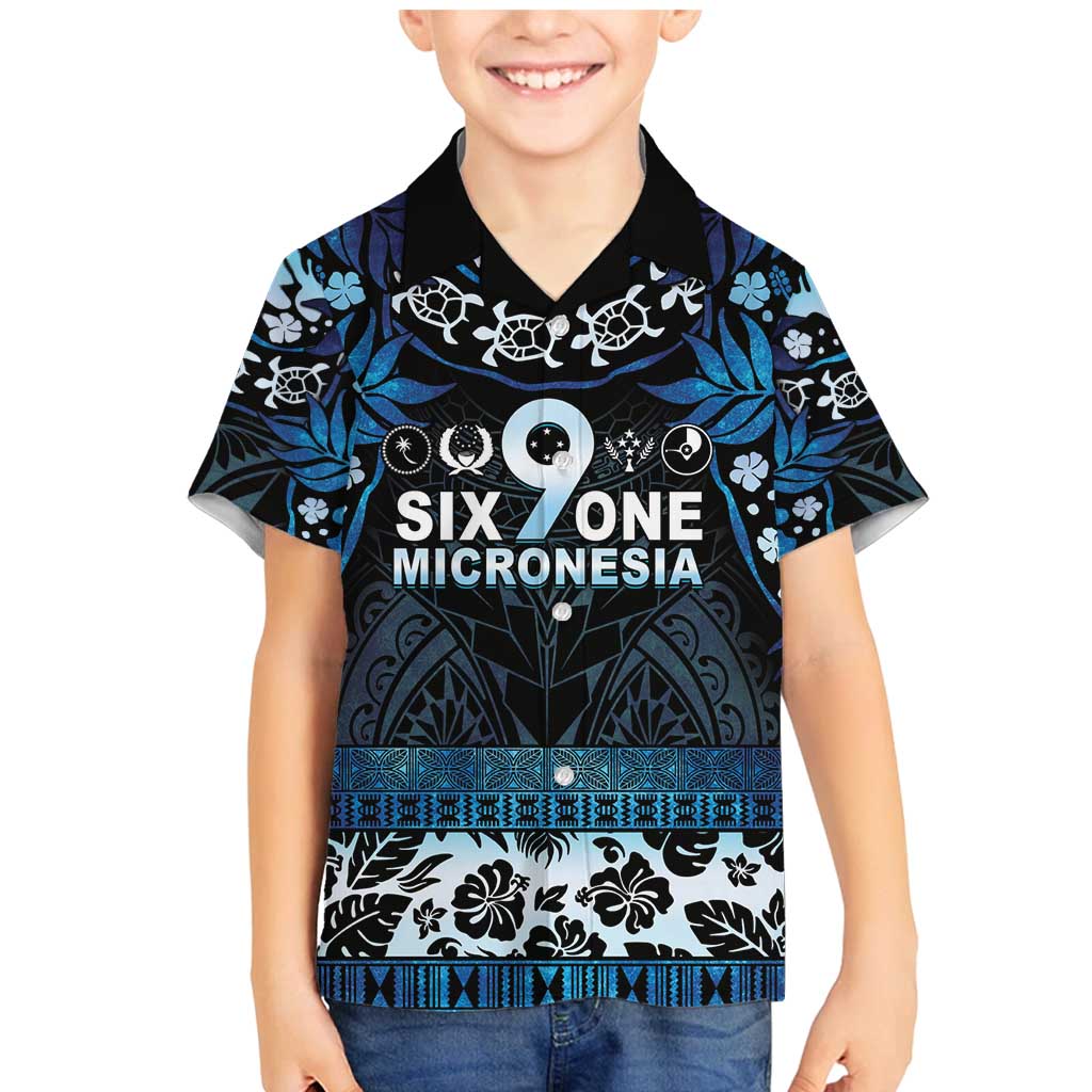 Micronesia FSM 691 Family Matching Mermaid Dress and Hawaiian Shirt Respect Culture LT05 Son's Shirt Blue - Polynesian Pride