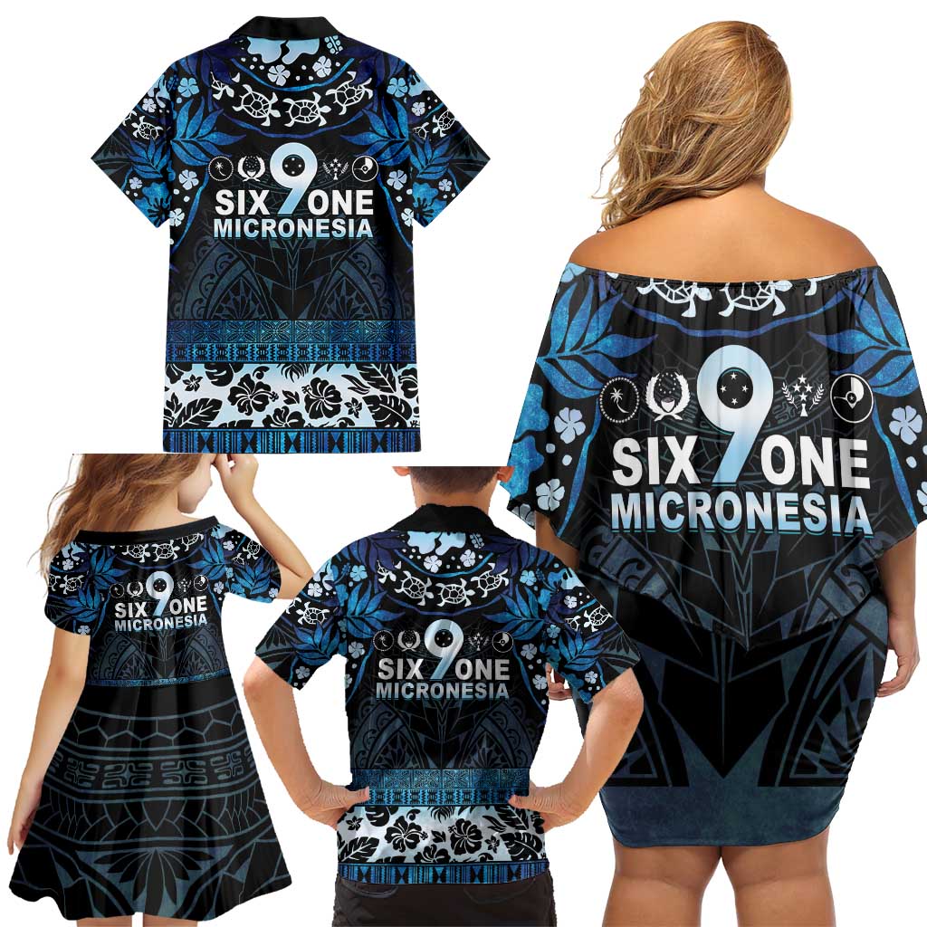 Micronesia FSM 691 Family Matching Off Shoulder Short Dress and Hawaiian Shirt Respect Culture