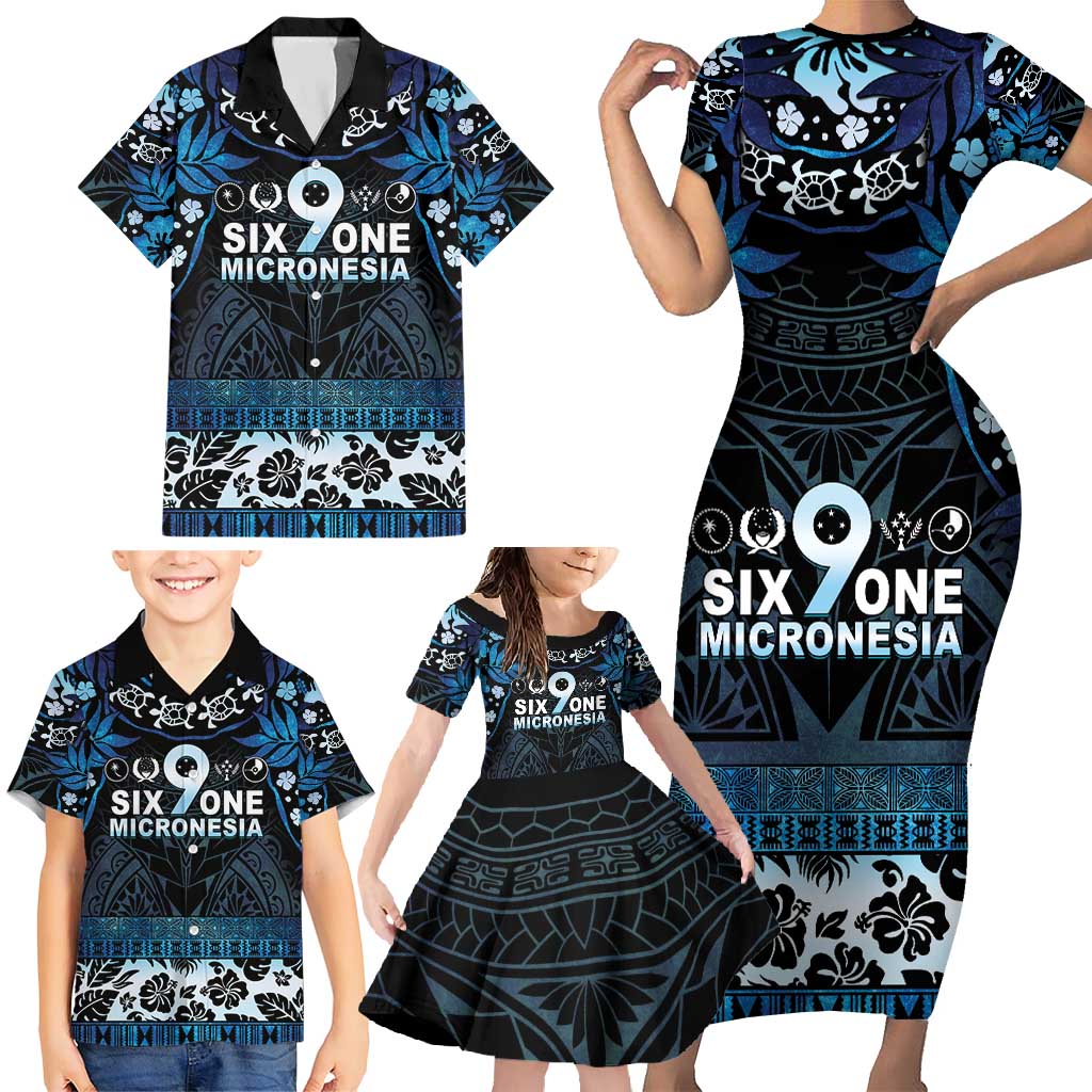 Micronesia FSM 691 Family Matching Short Sleeve Bodycon Dress and Hawaiian Shirt Respect Culture LT05 - Polynesian Pride