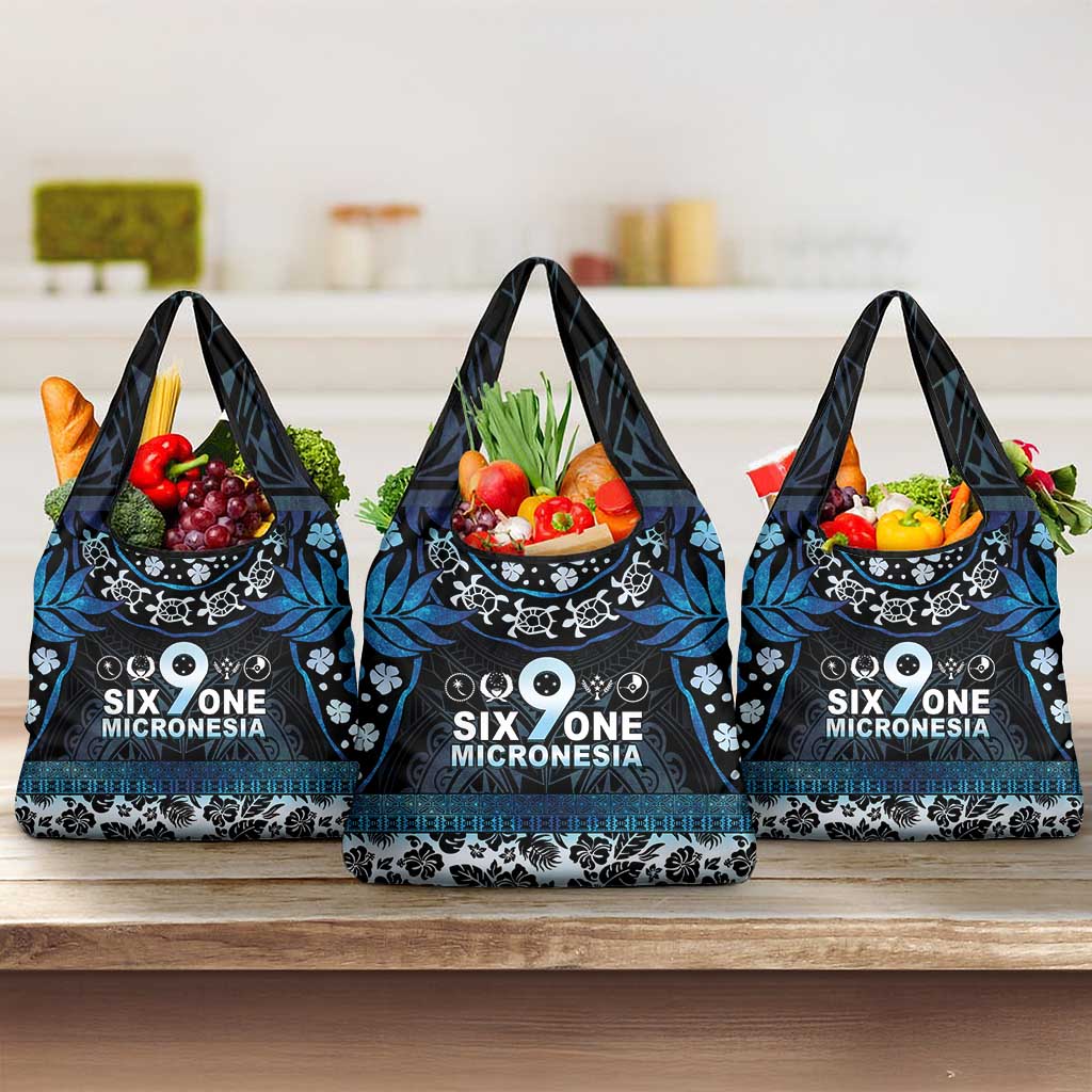 Micronesia FSM 691 Grocery Bag Respect Culture LT05 3-pack One Size Blue - Polynesian Pride