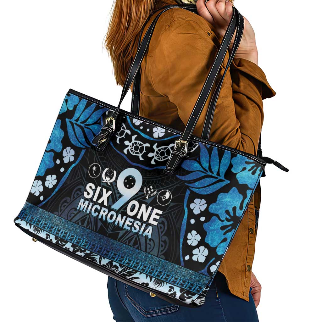 Micronesia FSM 691 Leather Tote Bag Respect Culture LT05 - Polynesian Pride