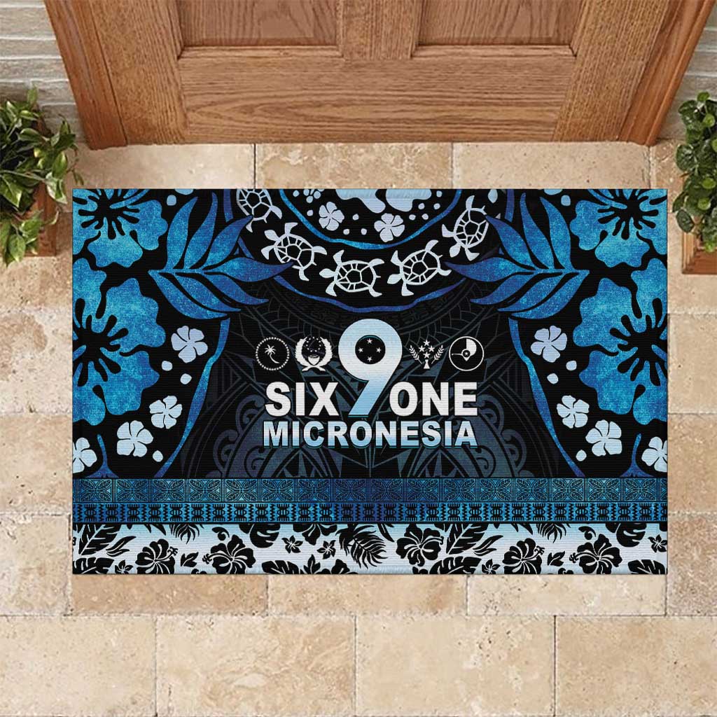 Micronesia FSM 691 Rubber Doormat Respect Culture LT05 Blue - Polynesian Pride