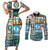 FSM Micronesia Culture Couples Matching Short Sleeve Bodycon Dress and Long Sleeve Button Shirt