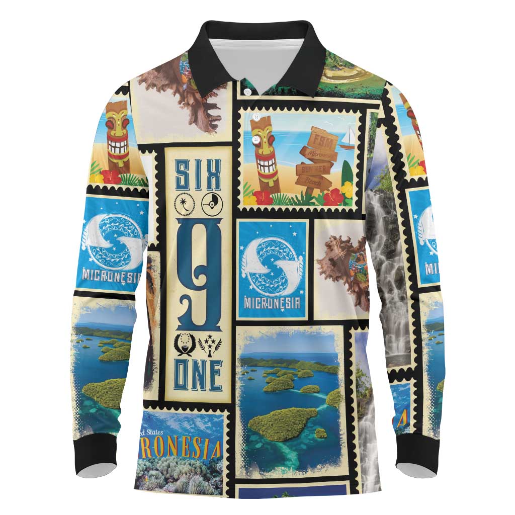 FSM Micronesia Culture Long Sleeve Polo Shirt