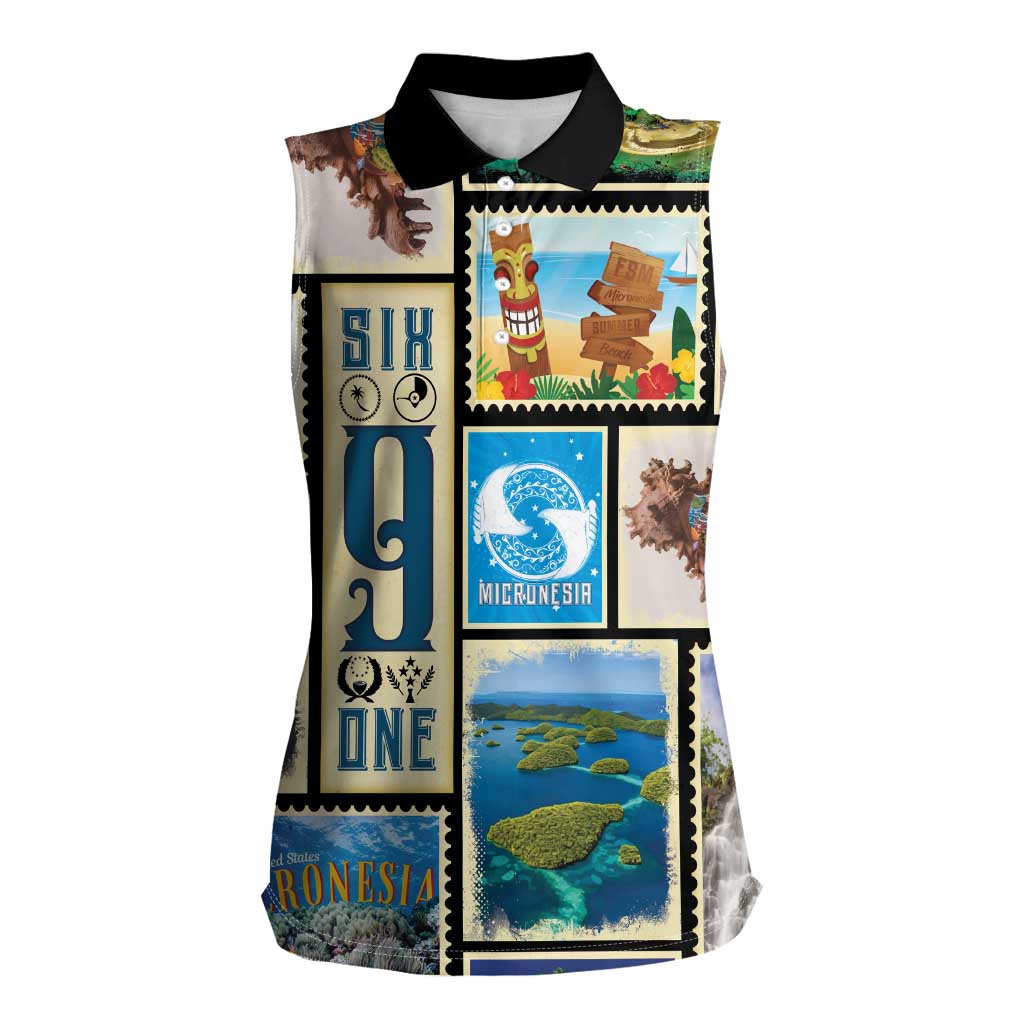 FSM Micronesia Culture Women Sleeveless Polo Shirt