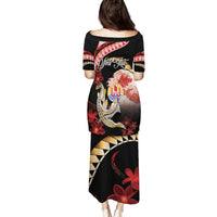 Personalised French Polynesia Victory Day Family Matching Puletasi and Hawaiian Shirt Polynesian Pattern Plumeria LT05 - Polynesian Pride