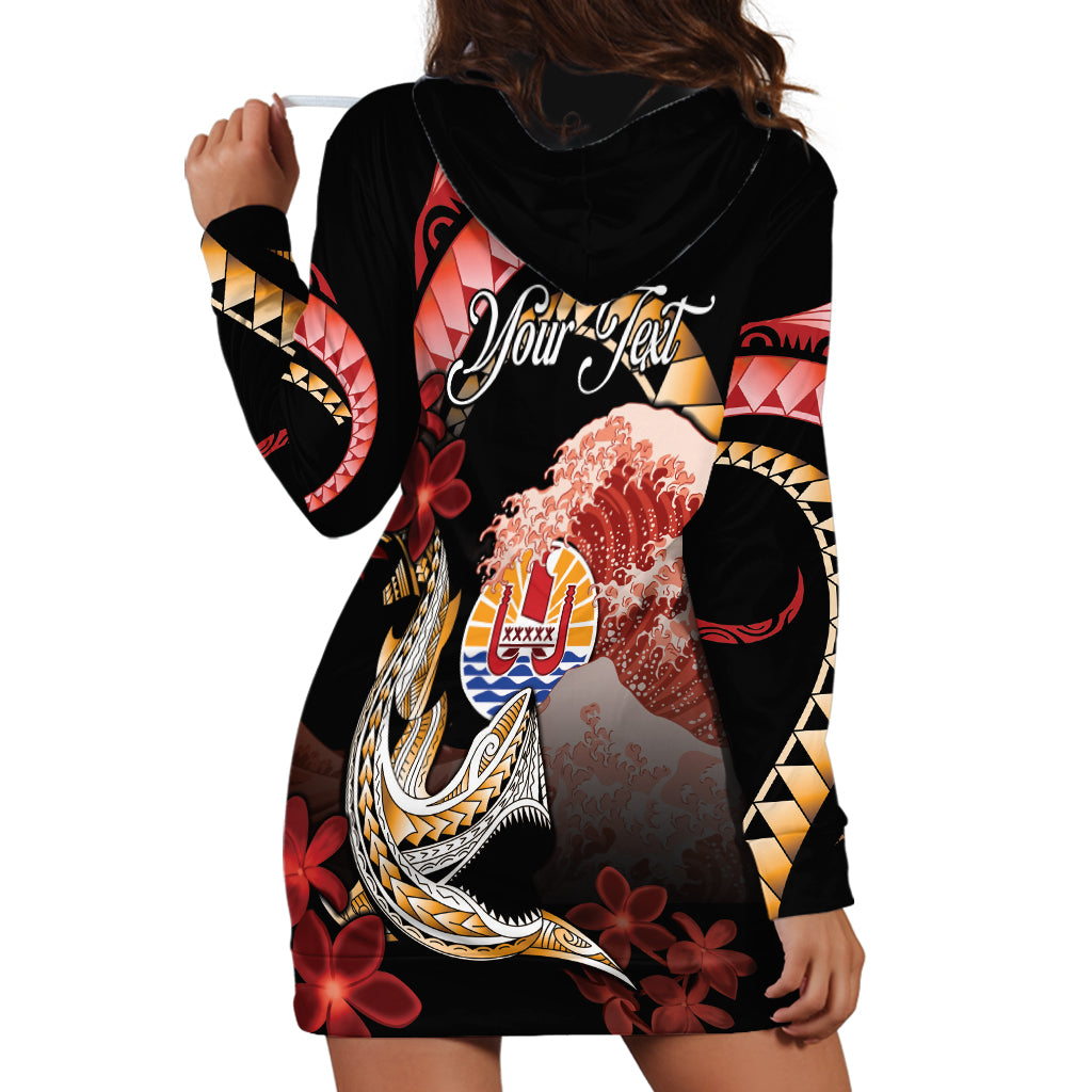 Personalised French Polynesia Victory Day Hoodie Dress Polynesian Pattern Plumeria LT05 - Polynesian Pride