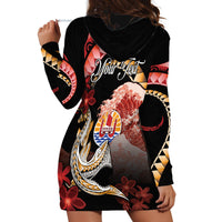 Personalised French Polynesia Victory Day Hoodie Dress Polynesian Pattern Plumeria LT05 - Polynesian Pride
