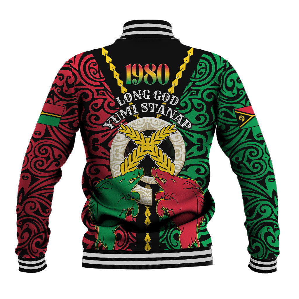 Vanuatu 46th Independence Day Baseball Jacket Long God Yumi Stanap Wild Boar LT05 - Polynesian Pride