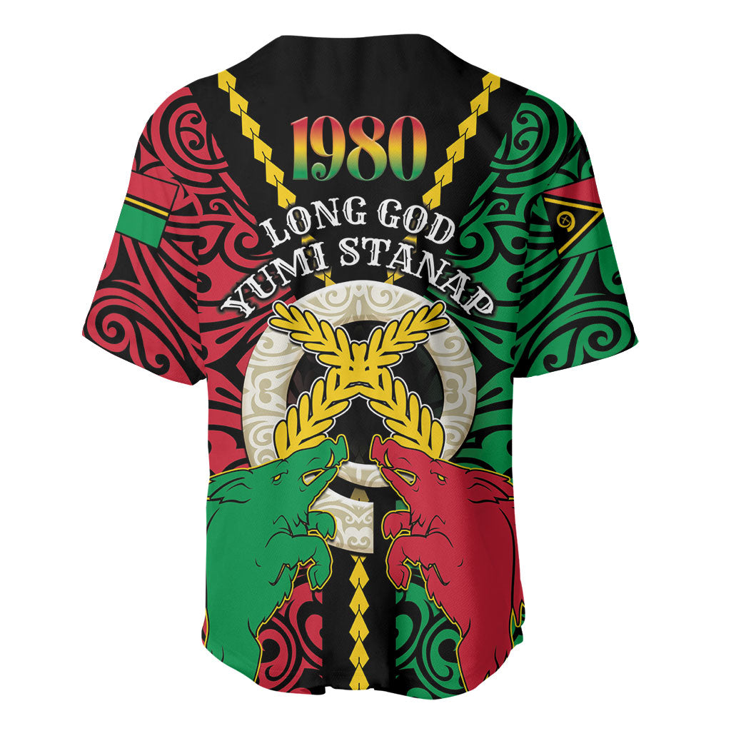 Vanuatu 46th Independence Day Baseball Jersey Long God Yumi Stanap Wild Boar LT05 - Polynesian Pride
