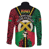 Vanuatu 45th Independence Day Family Matching Off The Shoulder Long Sleeve Dress and Hawaiian Shirt Long God Yumi Stanap Wild Boar LT05