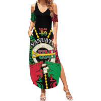 Vanuatu 45th Independence Day Family Matching Summer Maxi Dress and Hawaiian Shirt Long God Yumi Stanap Wild Boar LT05