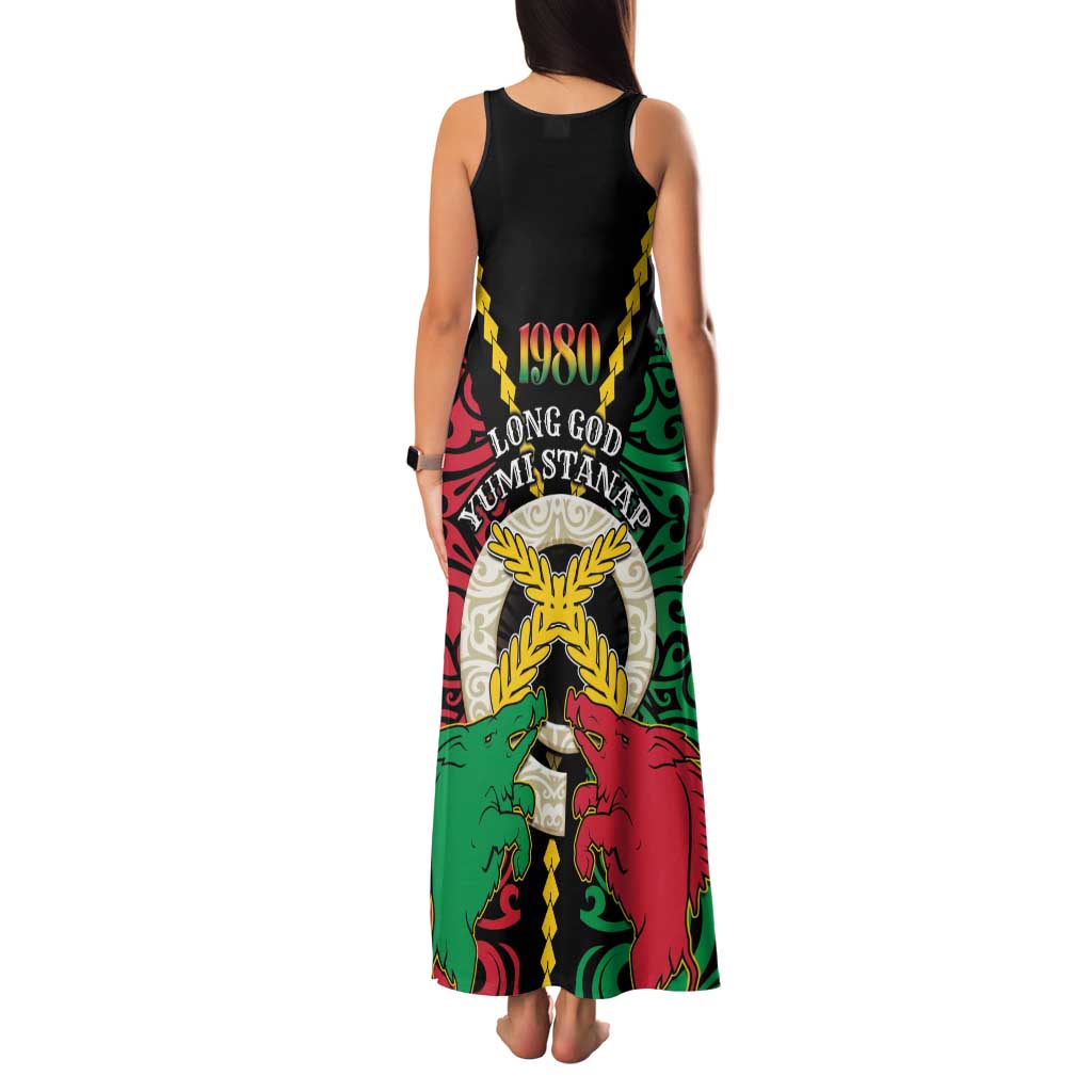 Vanuatu 45th Independence Day Family Matching Tank Maxi Dress and Hawaiian Shirt Long God Yumi Stanap Wild Boar LT05 - Polynesian Pride