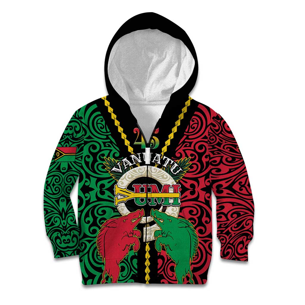 Vanuatu 45th Independence Day Kid Hoodie Long God Yumi Stanap Wild Boar LT05