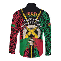 Vanuatu 45th Independence Day Long Sleeve Button Shirt Long God Yumi Stanap Wild Boar LT05