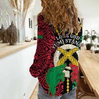 Vanuatu 45th Independence Day Women Casual Shirt Long God Yumi Stanap Wild Boar LT05 - Polynesian Pride