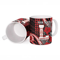 Personalized Hawaii Lahainaluna High School Ceramic Mug Tribal Tattoo With Hibiscus Flowers LT05 - Polynesian Pride