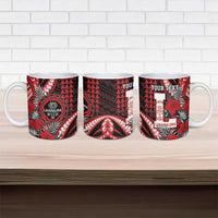Personalized Hawaii Lahainaluna High School Ceramic Mug Tribal Tattoo With Hibiscus Flowers LT05 - Polynesian Pride