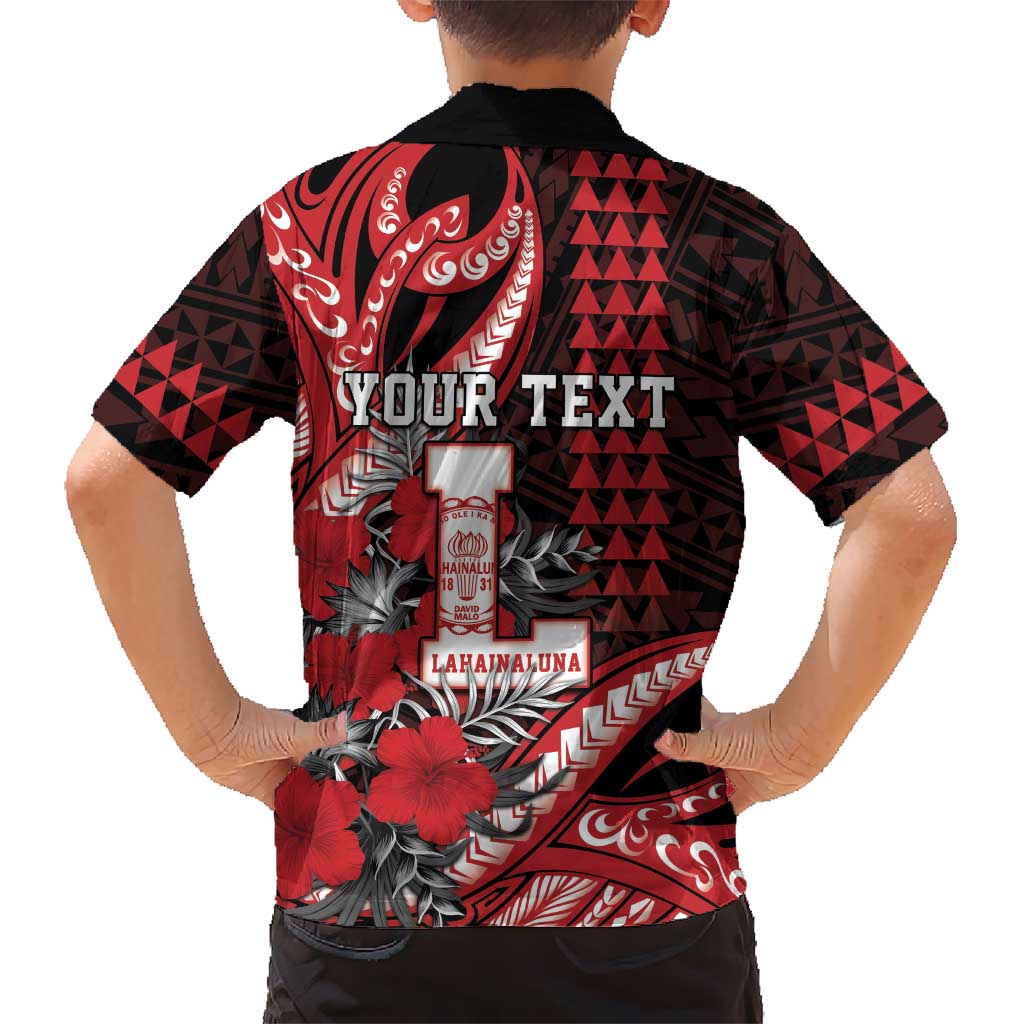 Personalized Hawaii Lahainaluna High School Family Matching Long Sleeve Bodycon Dress and Hawaiian Shirt Tribal Tattoo With Hibiscus Flowers LT05 - Polynesian Pride