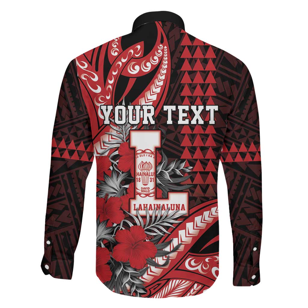 Personalized Hawaii Lahainaluna High School Family Matching Long Sleeve Bodycon Dress and Hawaiian Shirt Tribal Tattoo With Hibiscus Flowers LT05 - Polynesian Pride