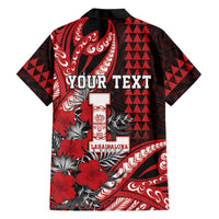 Personalized Hawaii Lahainaluna High School Family Matching Puletasi and Hawaiian Shirt Tribal Tattoo With Hibiscus Flowers LT05 - Polynesian Pride