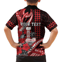 Personalized Hawaii Lahainaluna High School Family Matching Tank Maxi Dress and Hawaiian Shirt Tribal Tattoo With Hibiscus Flowers LT05 - Polynesian Pride