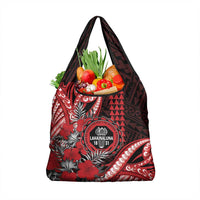 Hawaii Lahainaluna High School Grocery Bag Tribal Tattoo With Hibiscus Flowers LT05 1-pack One Size Red - Polynesian Pride
