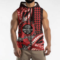 Personalized Hawaii Lahainaluna High School Sleeveless Zip Hoodie Tribal Tattoo With Hibiscus Flowers LT05 - Polynesian Pride