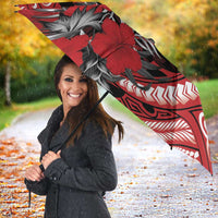 Hawaii Lahainaluna High School Umbrella Tribal Tattoo With Hibiscus Flowers LT05 - Polynesian Pride