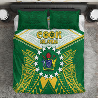 Cook Islands Ra o te Ui Ariki Bedding Set Polynesian Pattern LT05 Green - Polynesian Pride