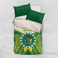 Cook Islands Ra o te Ui Ariki Bedding Set Polynesian Pattern LT05 US Twin 172cm x 218cm Green - Polynesian Pride
