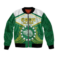 Personalised Cook Islands Ra o te Ui Ariki Bomber Jacket Polynesian Pattern LT05 Unisex Green - Polynesian Pride