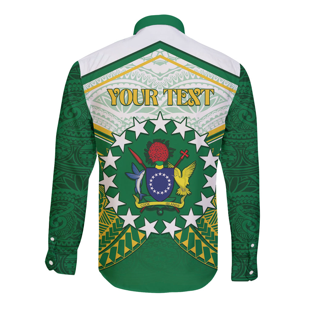 Personalised Cook Islands Ra o te Ui Ariki Long Sleeve Button Shirt Polynesian Pattern