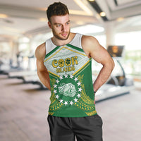 Personalised Cook Islands Ra o te Ui Ariki Men Tank Top Polynesian Pattern LT05 Green - Polynesian Pride