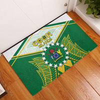 Cook Islands Ra o te Ui Ariki Rubber Doormat Polynesian Pattern LT05 Green - Polynesian Pride