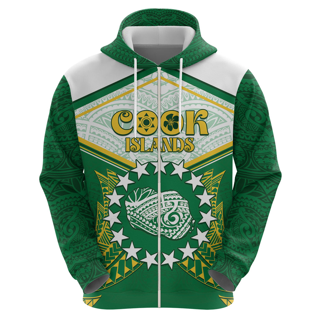 Personalised Cook Islands Ra o te Ui Ariki Zip Hoodie Polynesian Pattern