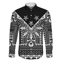 Black Philippines Sun Star Family Matching Long Sleeve Bodycon Dress and Hawaiian Shirt Igorot Tribal Inspiration LT05 Dad's Shirt - Long Sleeve Black - Polynesian Pride