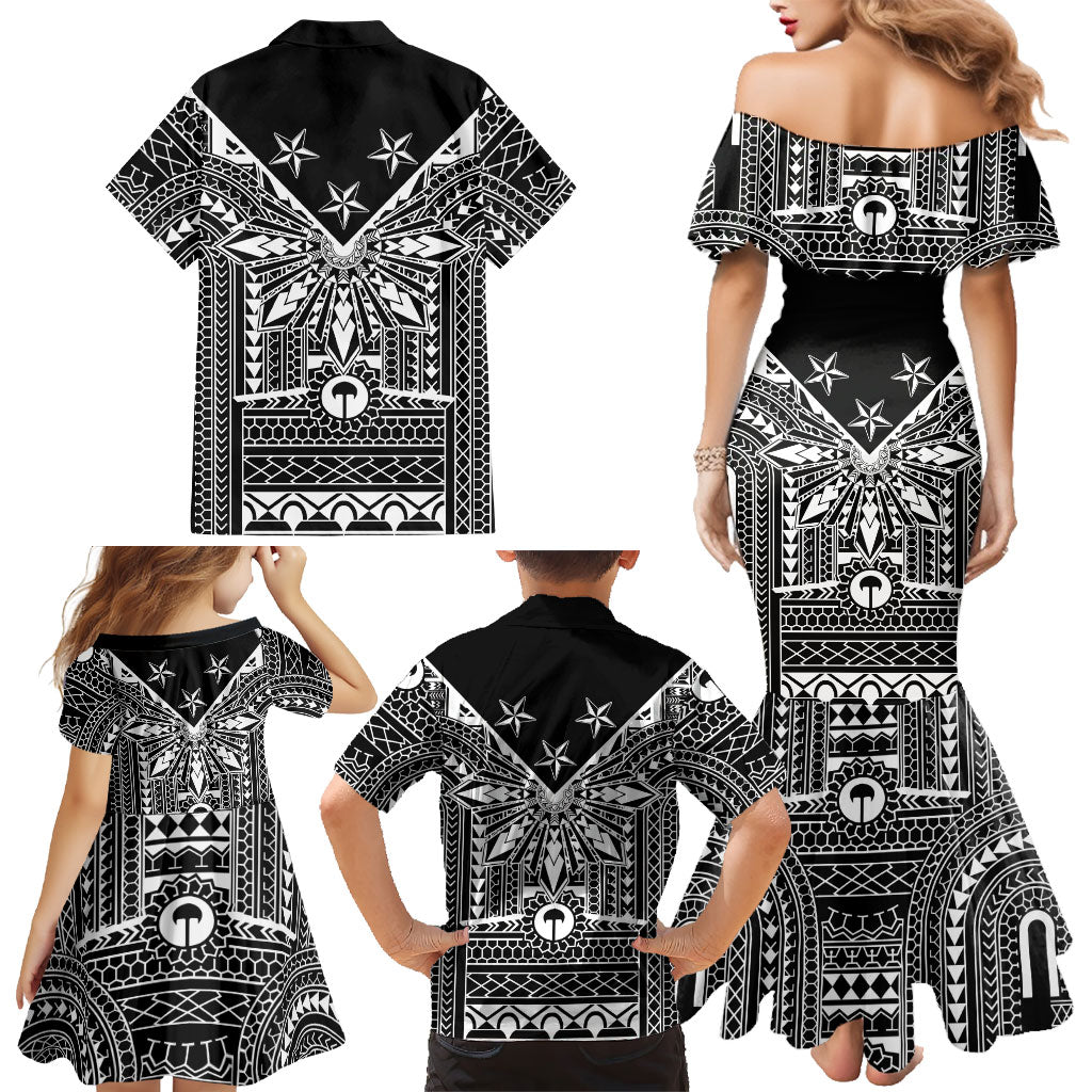 Black Philippines Sun Star Family Matching Mermaid Dress and Hawaiian Shirt Igorot Tribal Inspiration LT05 - Polynesian Pride