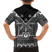 Black Philippines Sun Star Family Matching Off The Shoulder Long Sleeve Dress and Hawaiian Shirt Igorot Tribal Inspiration LT05 - Polynesian Pride