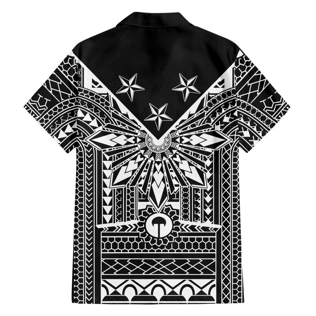 Black Philippines Sun Star Family Matching Off Shoulder Maxi Dress and Hawaiian Shirt Igorot Tribal Inspiration LT05 - Polynesian Pride