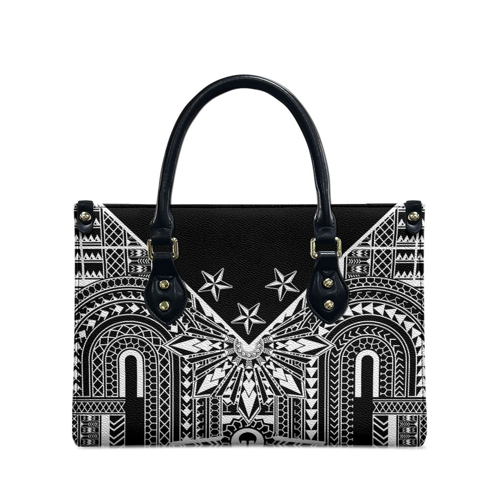 Black Philippines Sun Star Leather Bag Igorot Tribal Inspiration