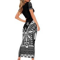 Black Philippines Sun Star Short Sleeve Bodycon Dress Igorot Tribal Inspiration